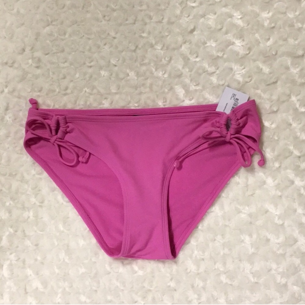 New Medium Pink Bikini Bottom Swim Side Tie